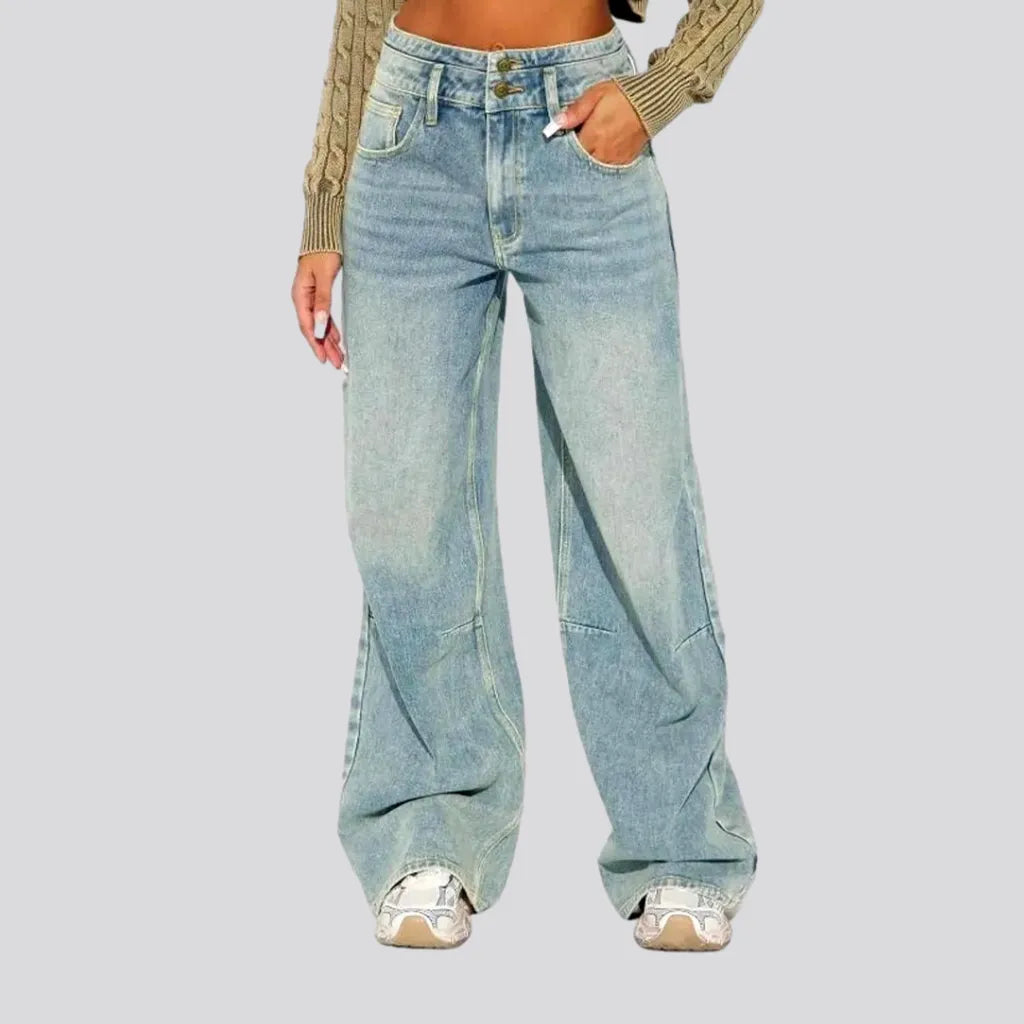 Floor-length double-waistline jeans | Jeans4you.shop