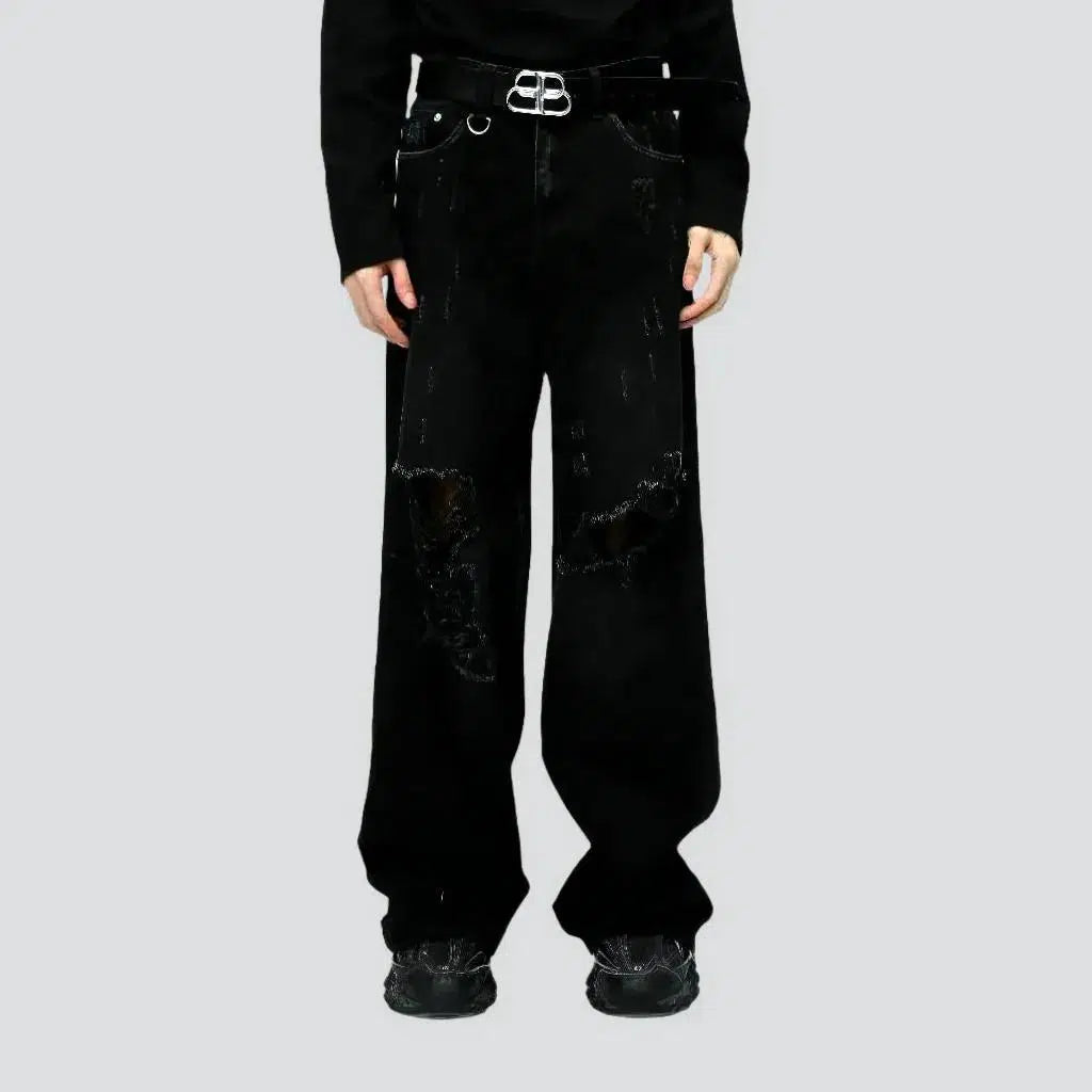 Floor-length men's black jeans | Jeans4you.shop
