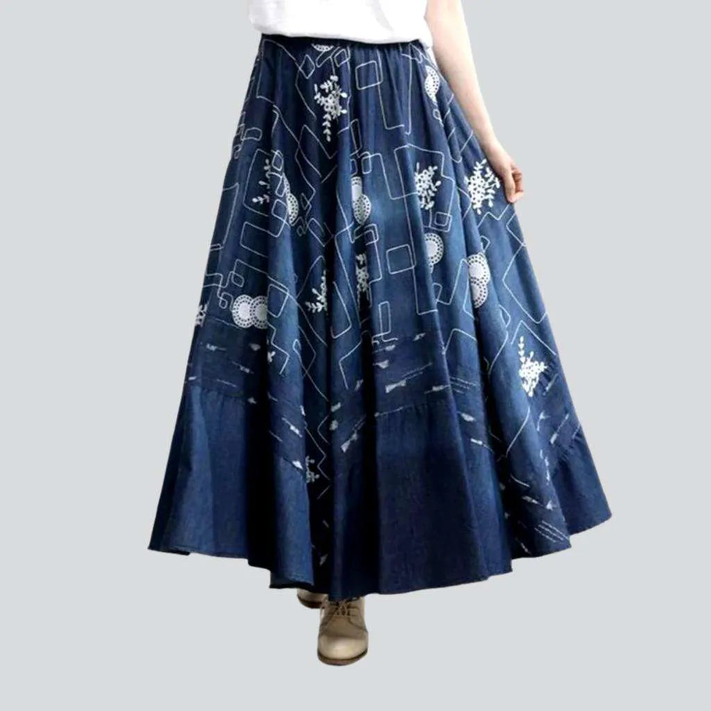 Floor length women's denim skirt | Jeans4you.shop