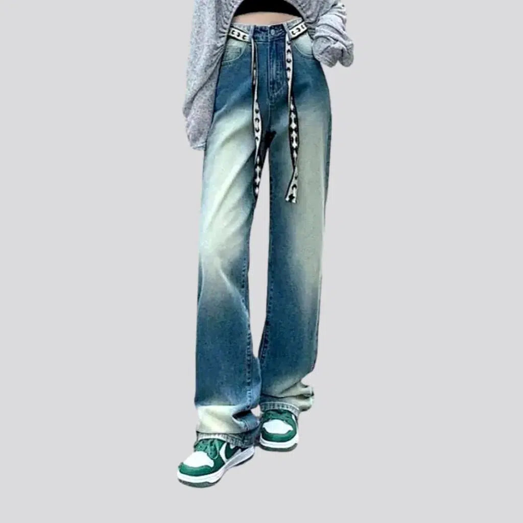 Floor-length women's sanded jeans | Jeans4you.shop