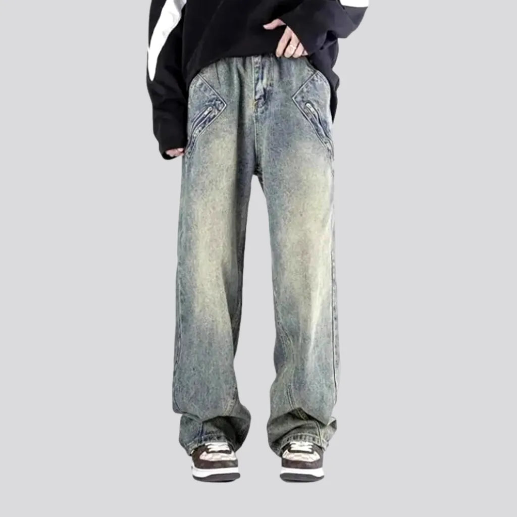 Floor-length yellow-cast jeans | Jeans4you.shop