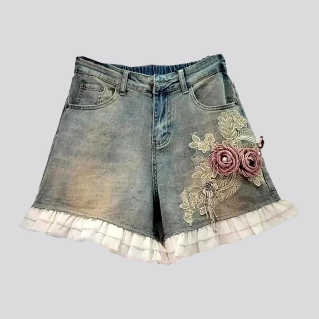 Frills-hem jean skirt
 for women | Jeans4you.shop