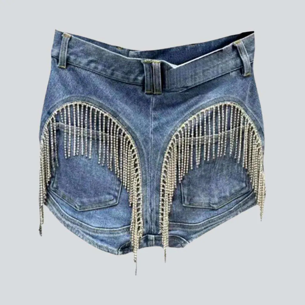 Fringe back pockets denim shorts | Jeans4you.shop
