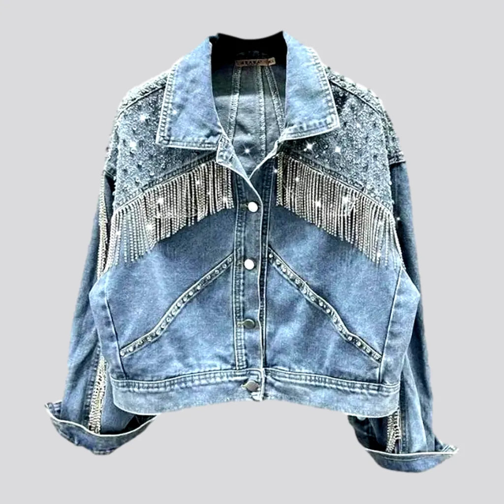 Fringe denim jacket
 for women | Jeans4you.shop