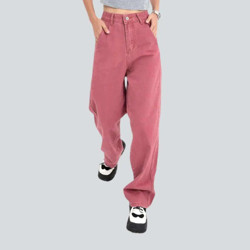 Fuchsia color baggy women's jeans | Jeans4you.shop
