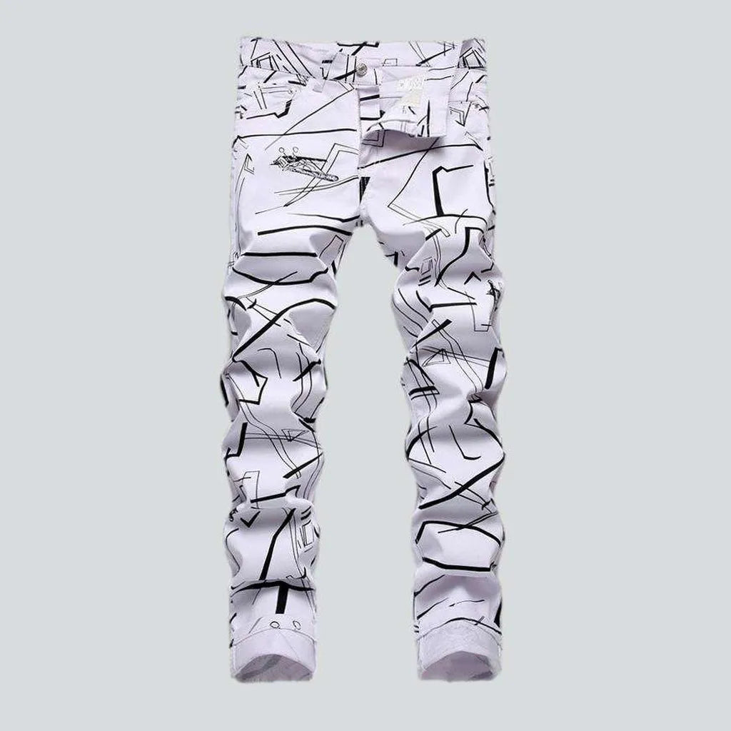 Graphic print men's skinny jeans | Jeans4you.shop