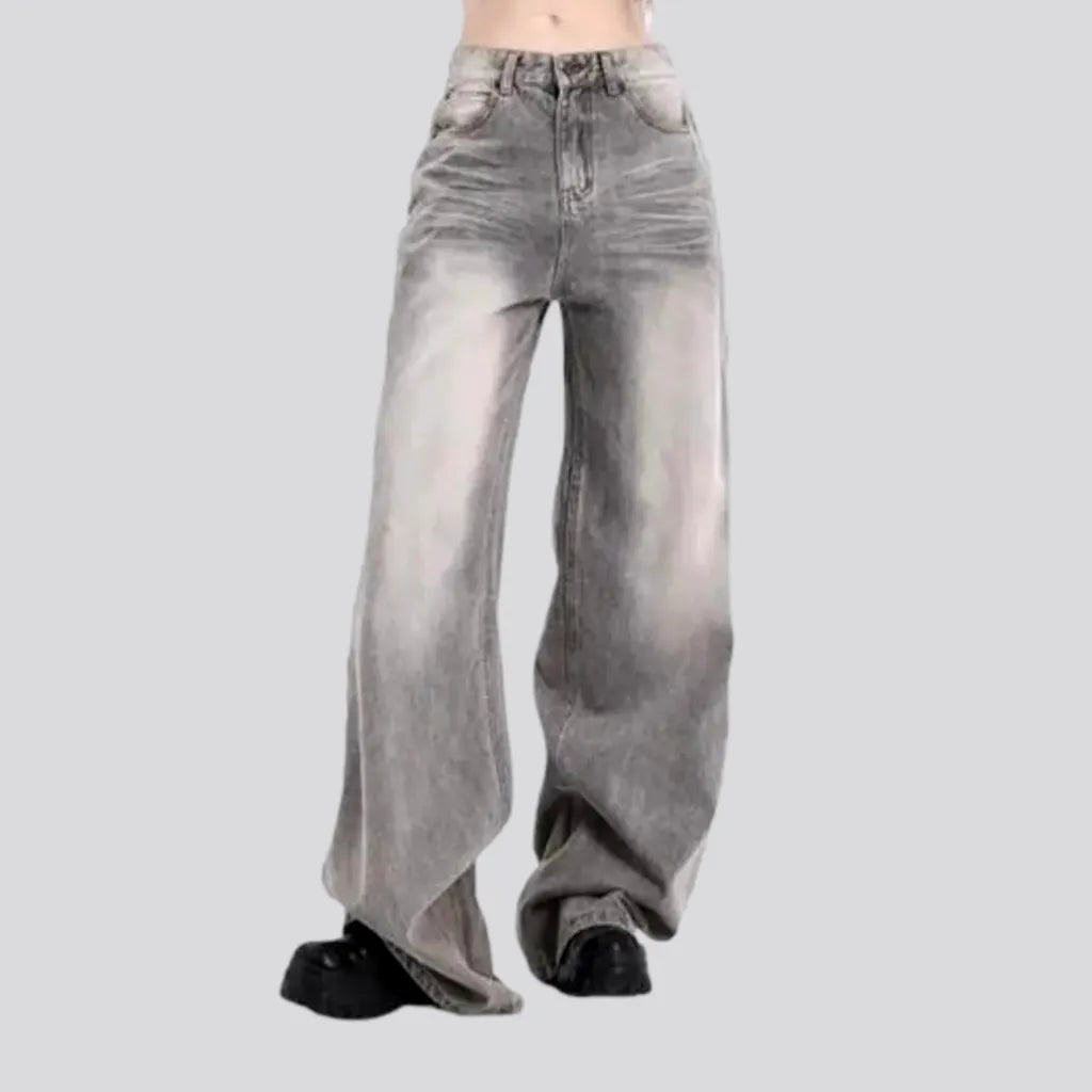 Grey women's mid-waist jeans | Jeans4you.shop