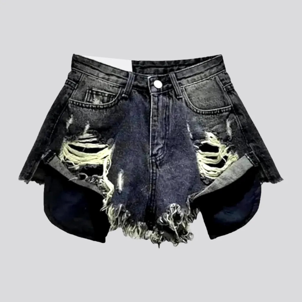 Grunge mid-waist denim shorts
 for women | Jeans4you.shop