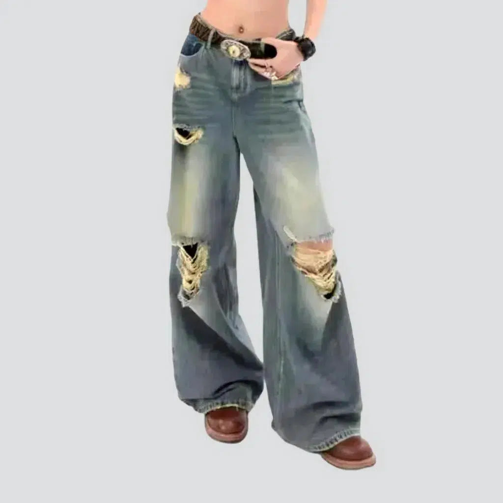 Grunge women's sanded jeans | Jeans4you.shop