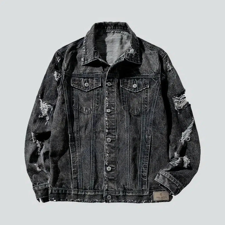 Oversized grunge men's jean jacket