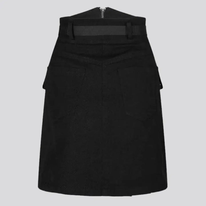 Mini high-waist denim skirt
 for ladies