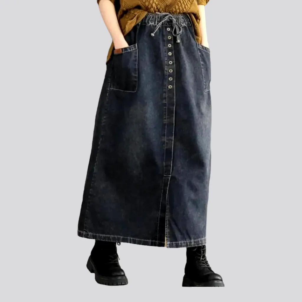 High-waist front-slit jean skirt
 for ladies | Jeans4you.shop