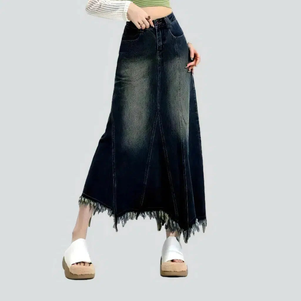 High-waist long denim skirt | Jeans4you.shop