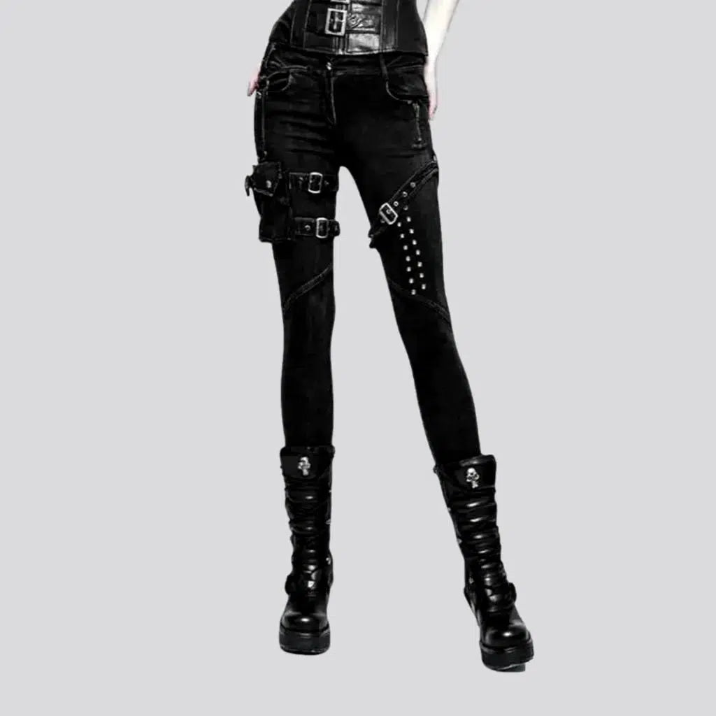 High-waist women's black jeans | Jeans4you.shop