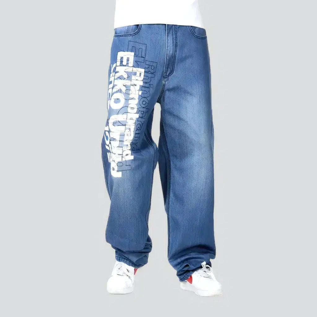 Inscribed painted jeans
 for men | Jeans4you.shop