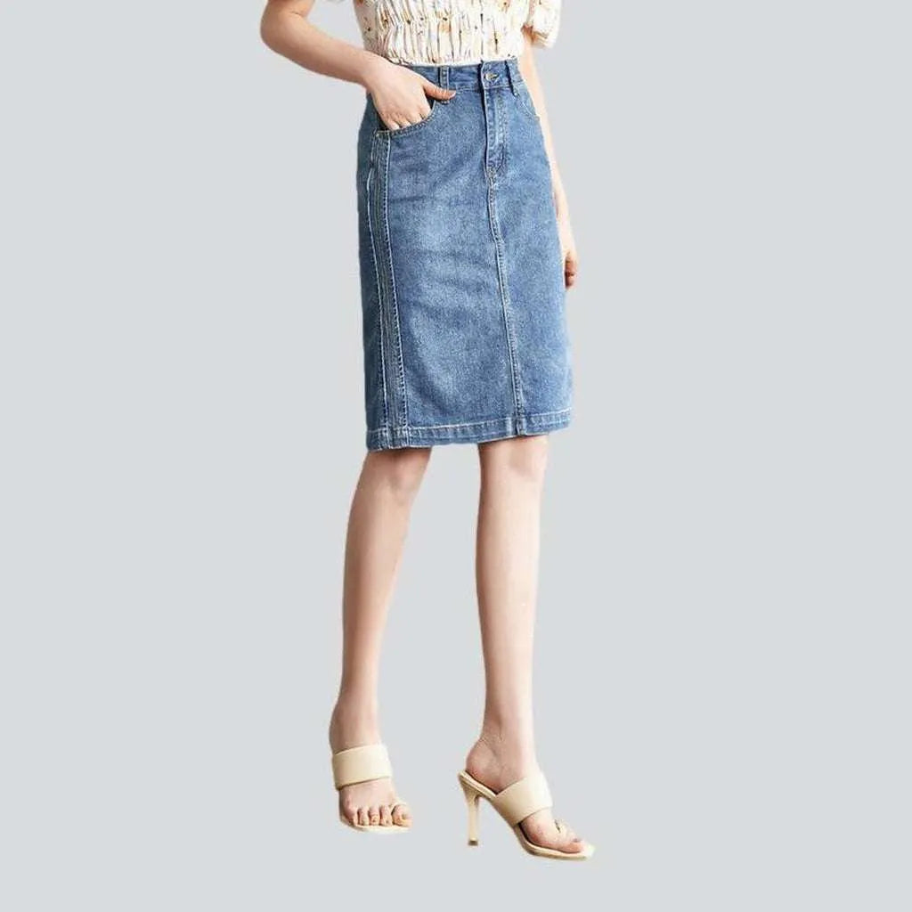 Knee-length casual denim skirt | Jeans4you.shop