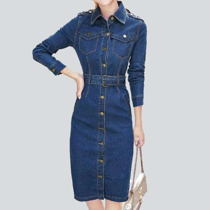 Knee-length jeans dress | Jeans4you.shop