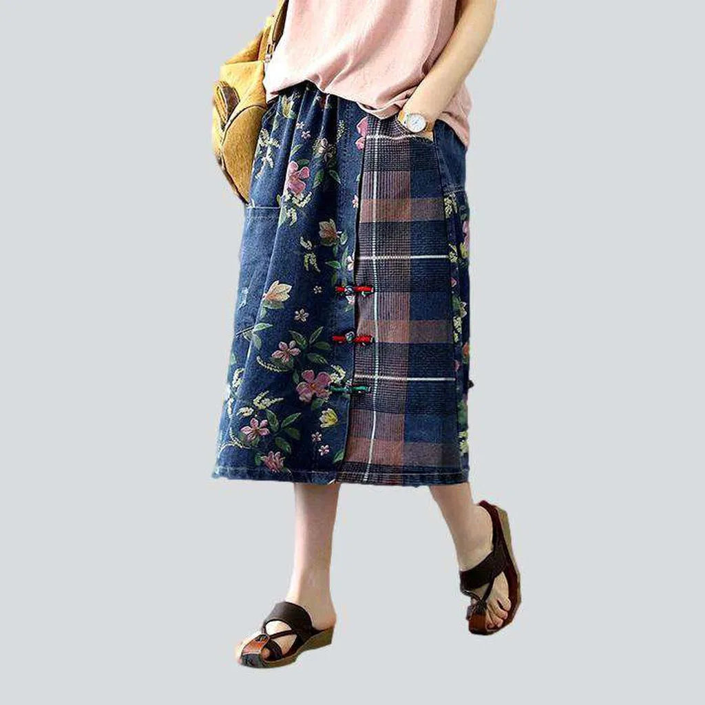 Korean design long denim skirt | Jeans4you.shop