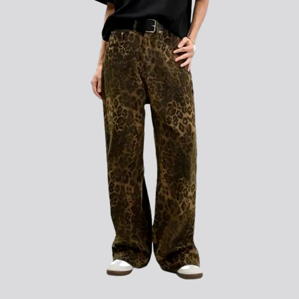 Leopard-print baggy jeans
 for women | Jeans4you.shop