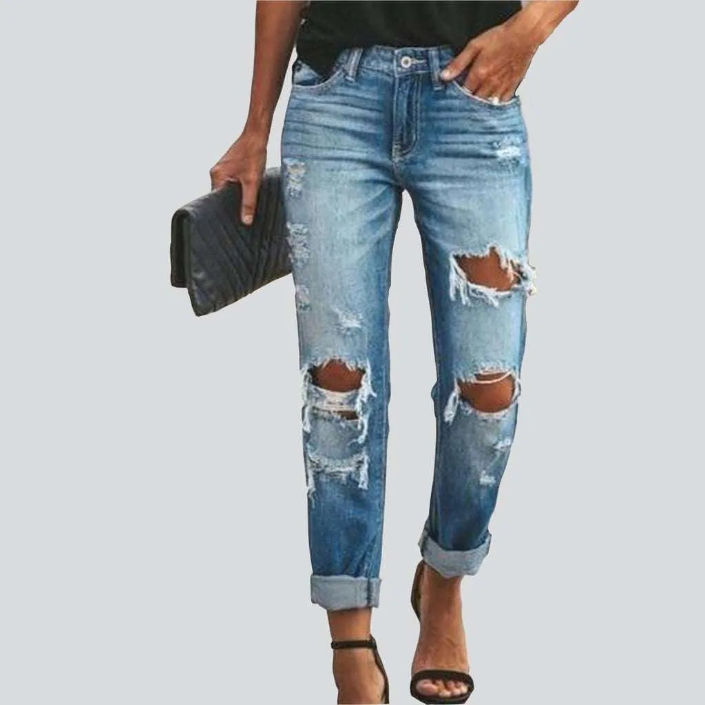 Light blue ripped women's jeans | Jeans4you.shop