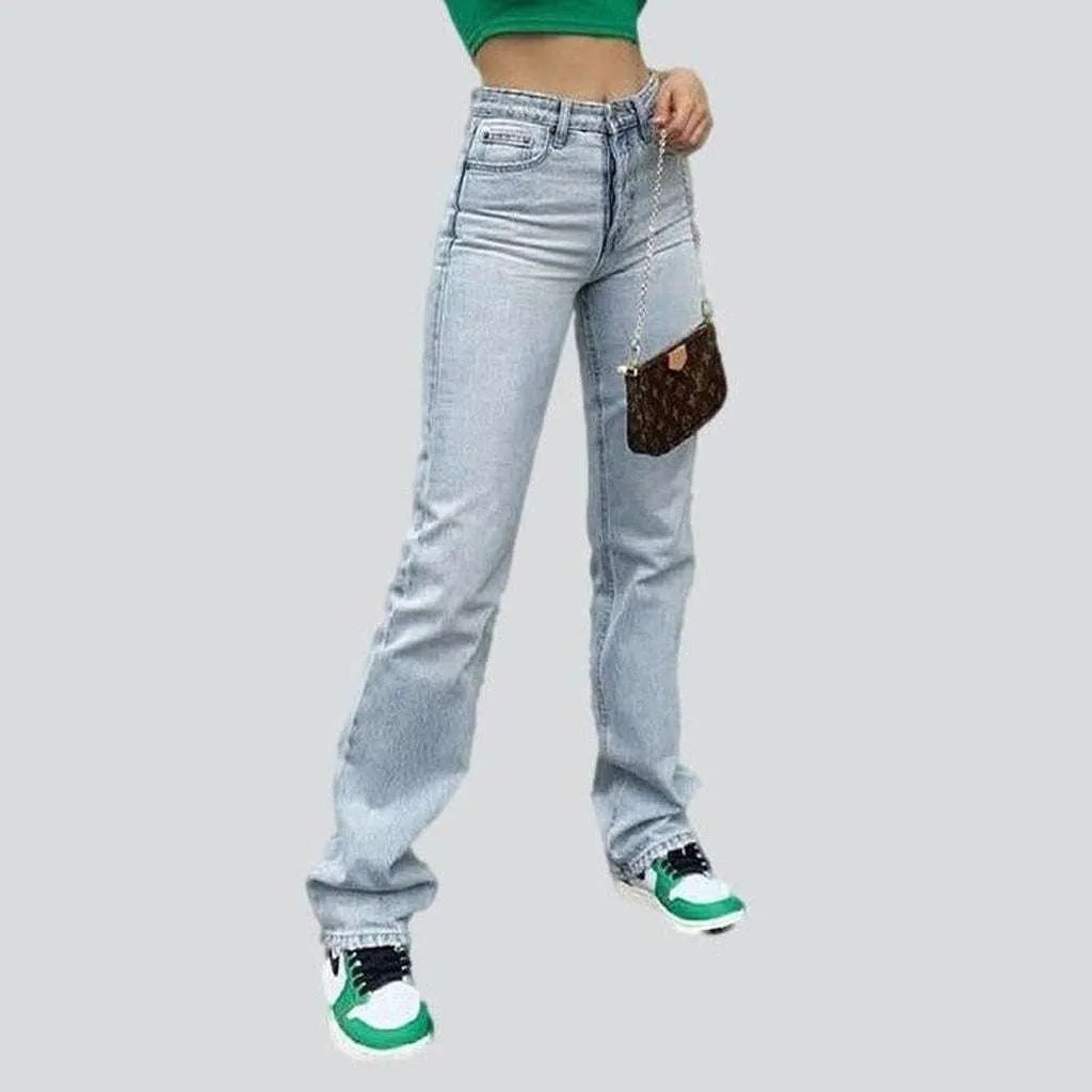Light blue women's straight jeans | Jeans4you.shop