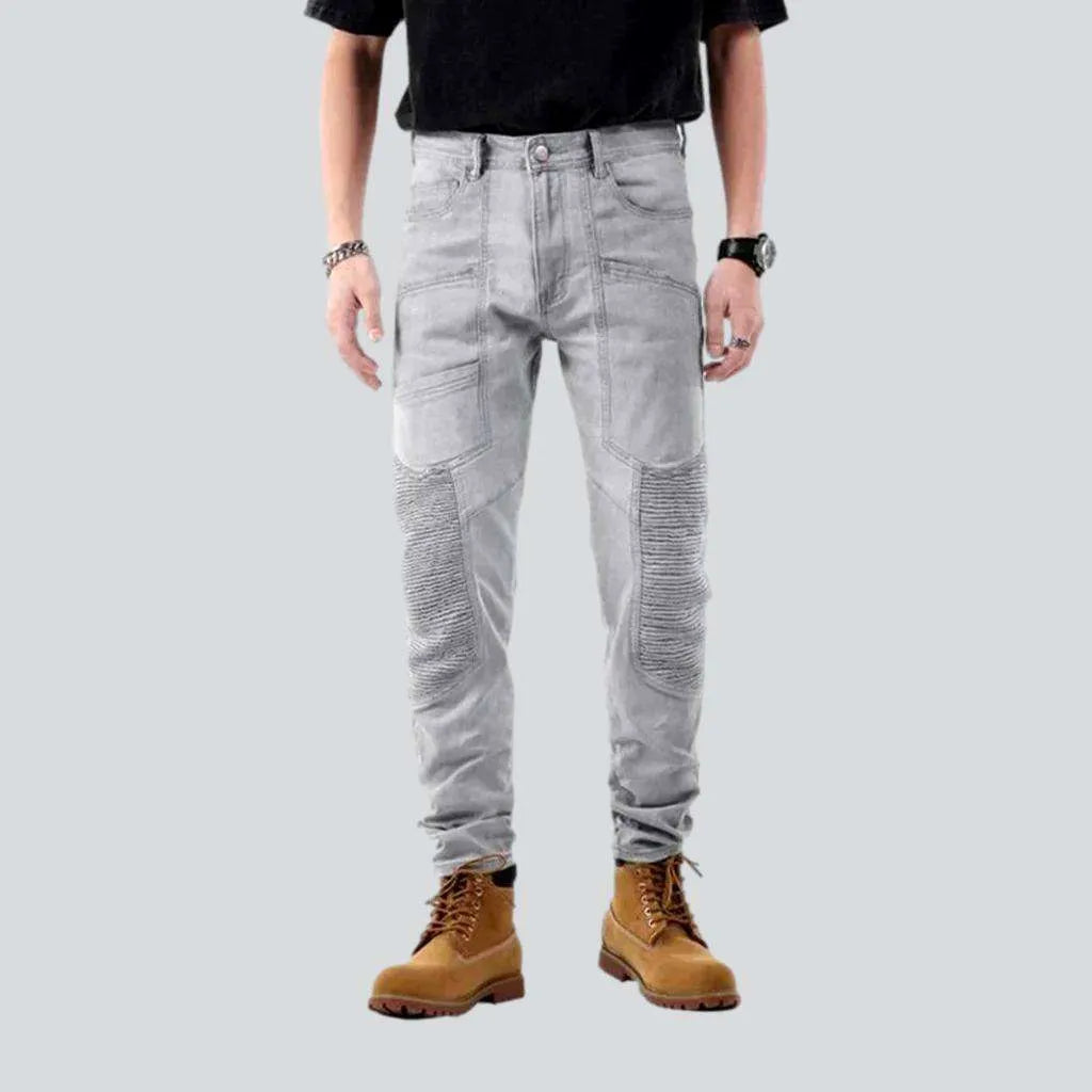 Light grey men's patchwork jeans | Jeans4you.shop
