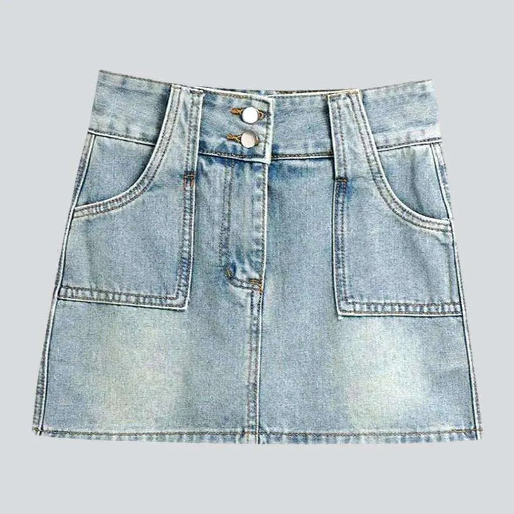 Light vintage mini denim skirt | Jeans4you.shop
