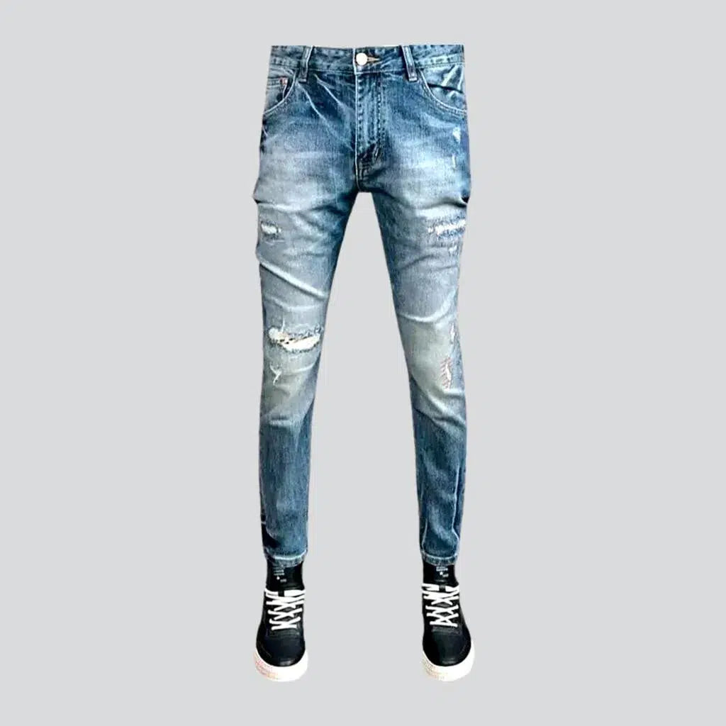 Light wash men's grunge jeans | Jeans4you.shop