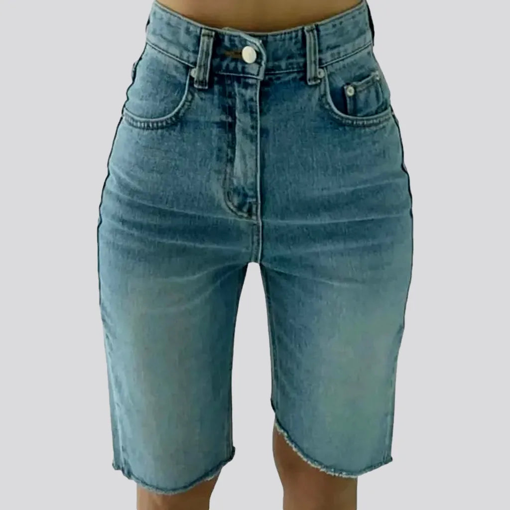 Light-wash raw-hem denim shorts | Jeans4you.shop