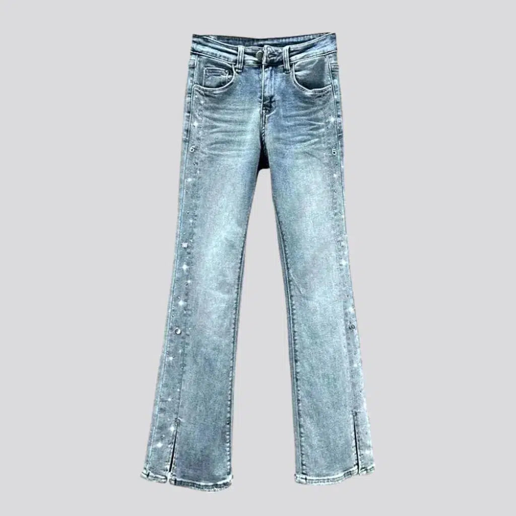 Light-wash women's slit-hem jeans | Jeans4you.shop
