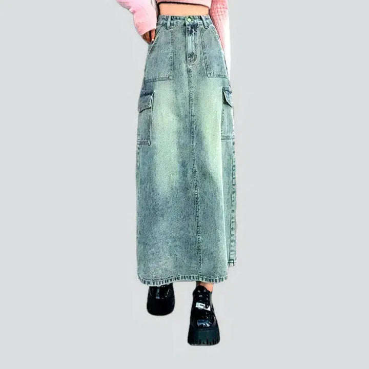Long back-slit women's jean skirt | Jeans4you.shop