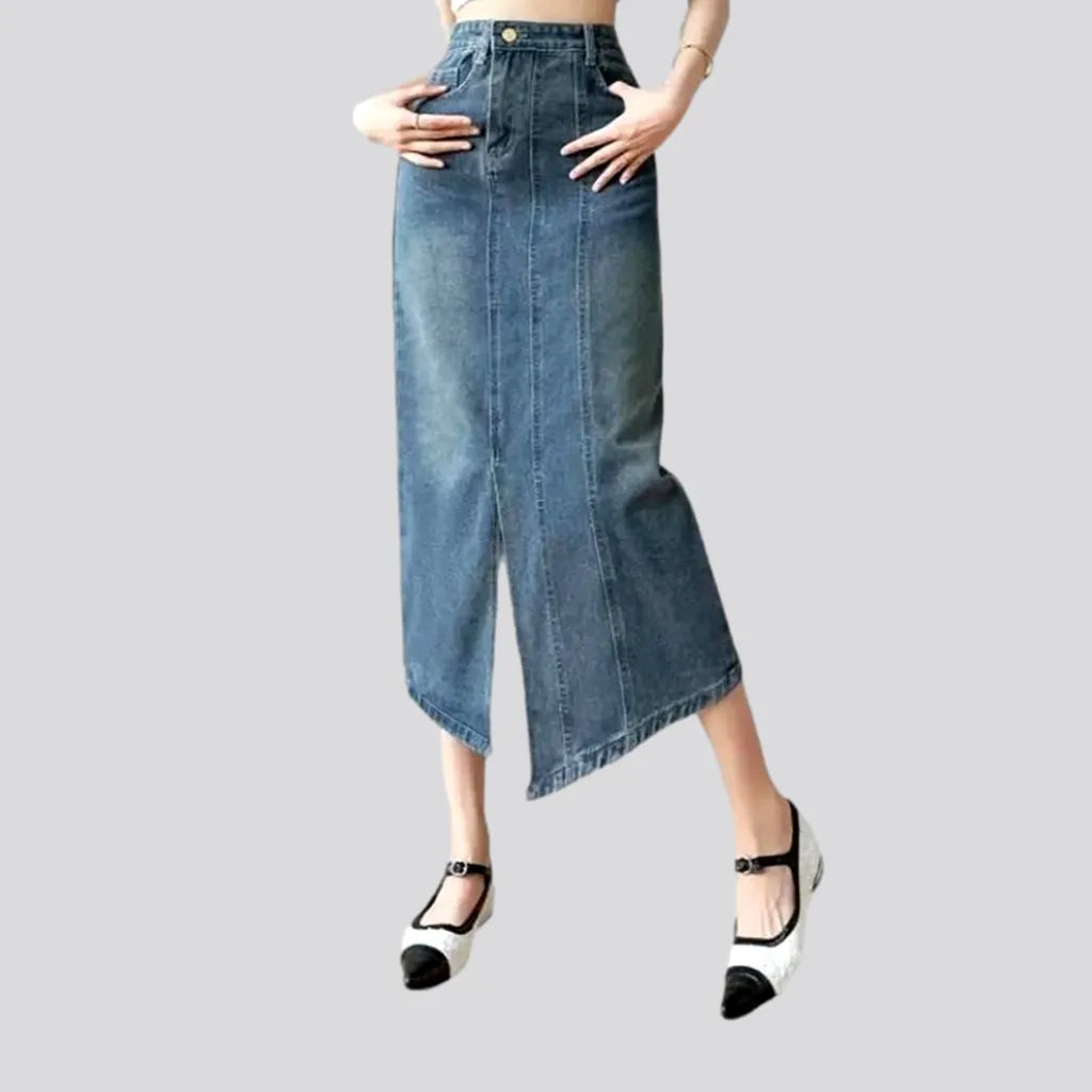 Long sanded women's jeans skirt | Jeans4you.shop