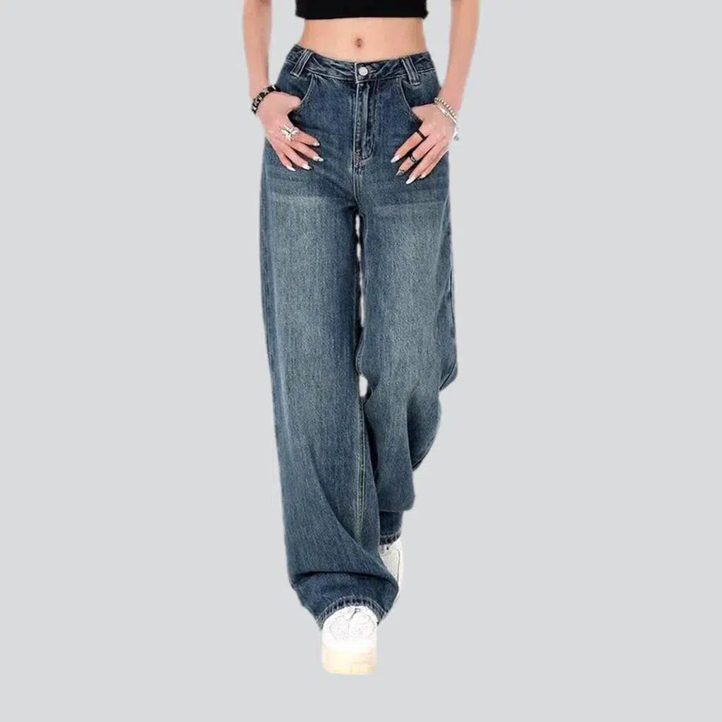 Medium wash mid-waist jeans
 for ladies | Jeans4you.shop