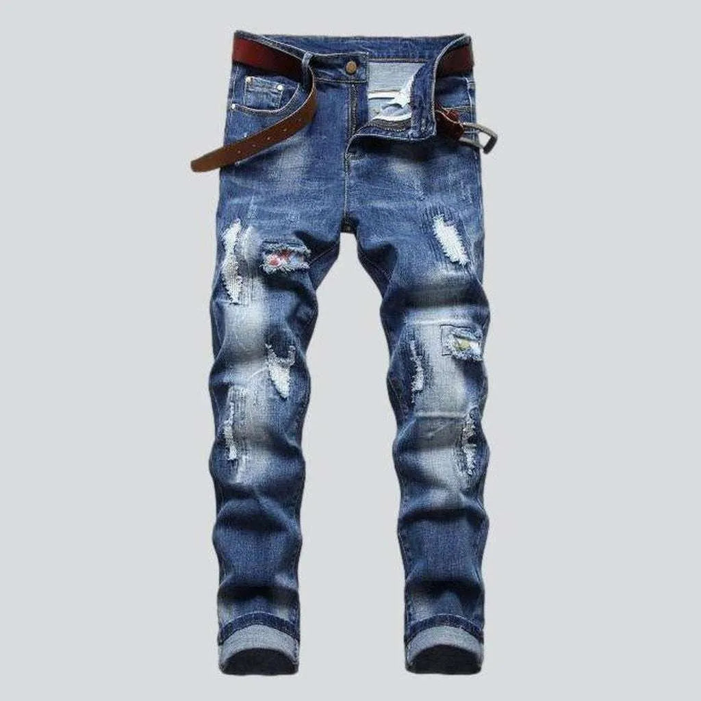 Medium wash ripped men's jeans | Jeans4you.shop