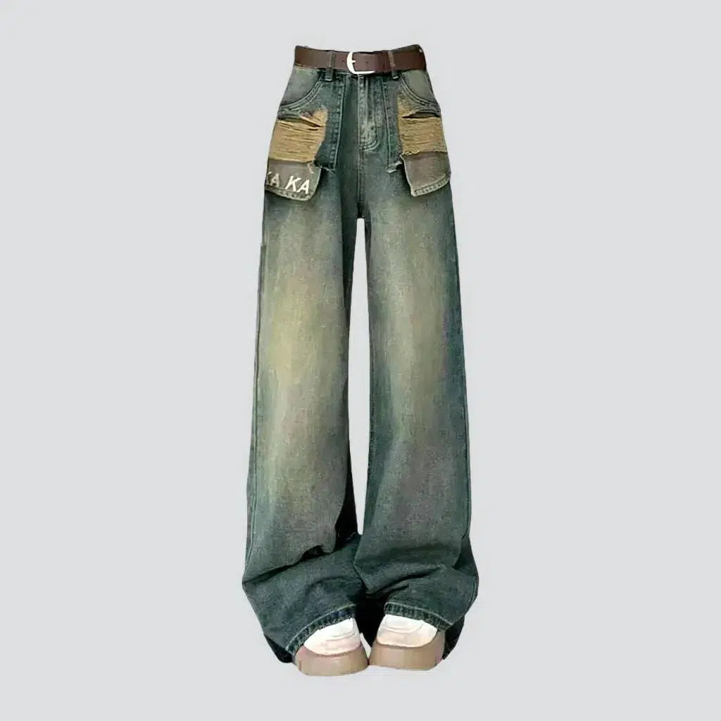Medium-wash sanded jeans
 for ladies | Jeans4you.shop