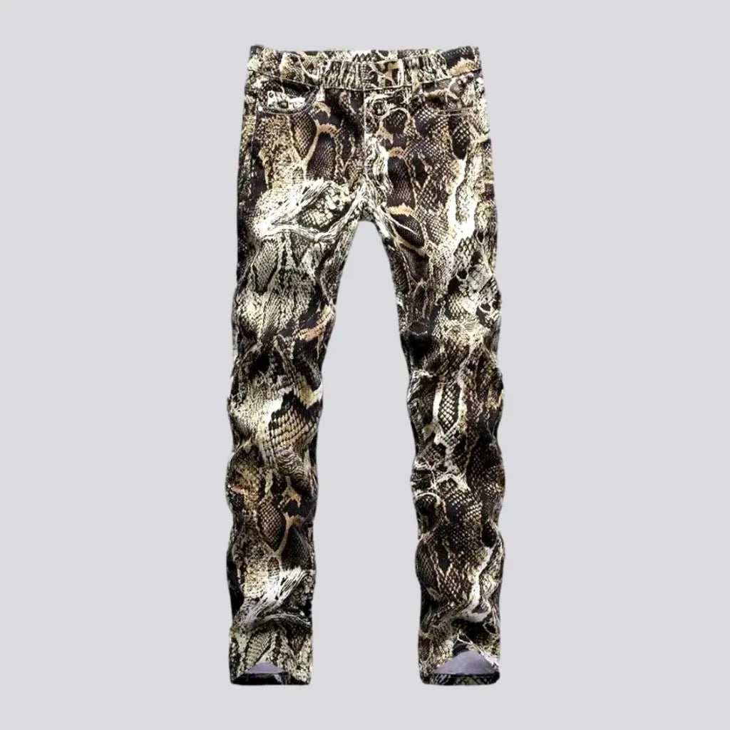 Men's snake-skin-print jeans | Jeans4you.shop
