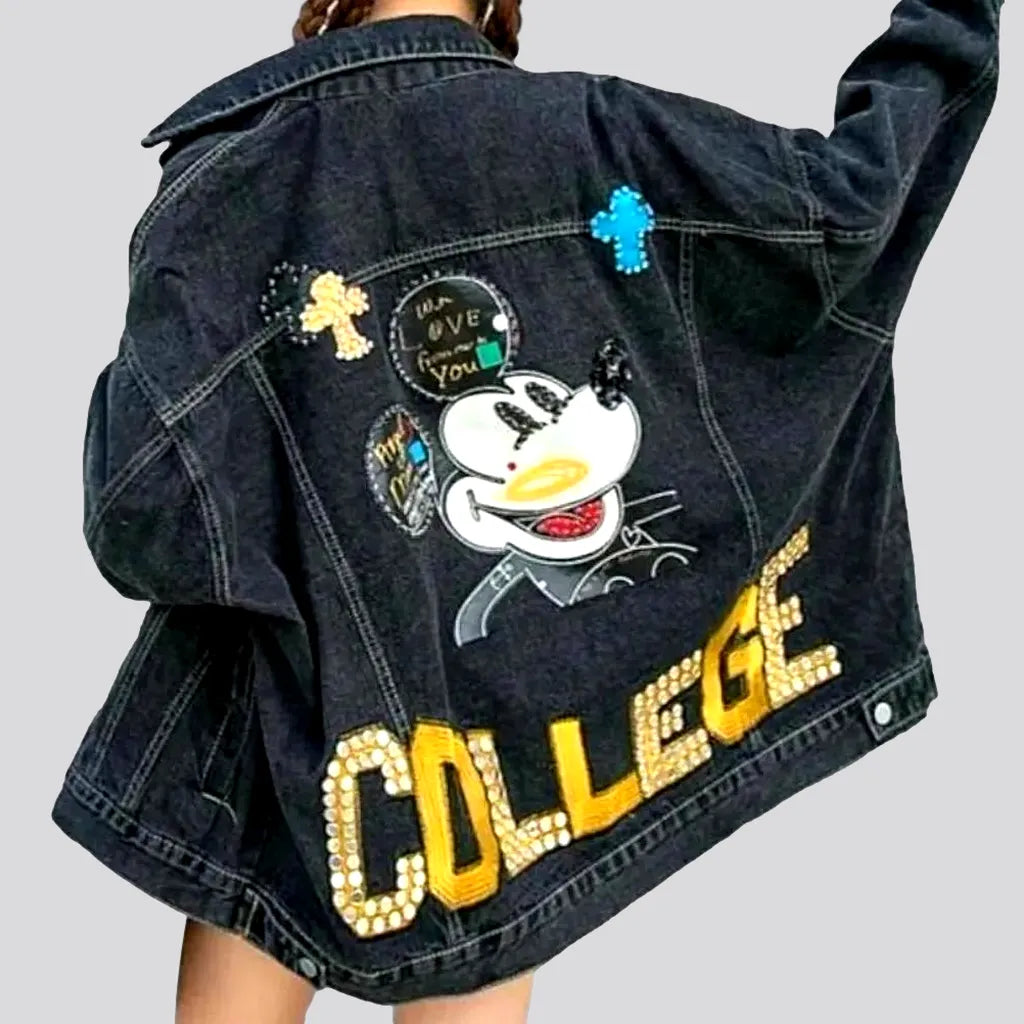 Mickey-print denim jacket
 for women | Jeans4you.shop