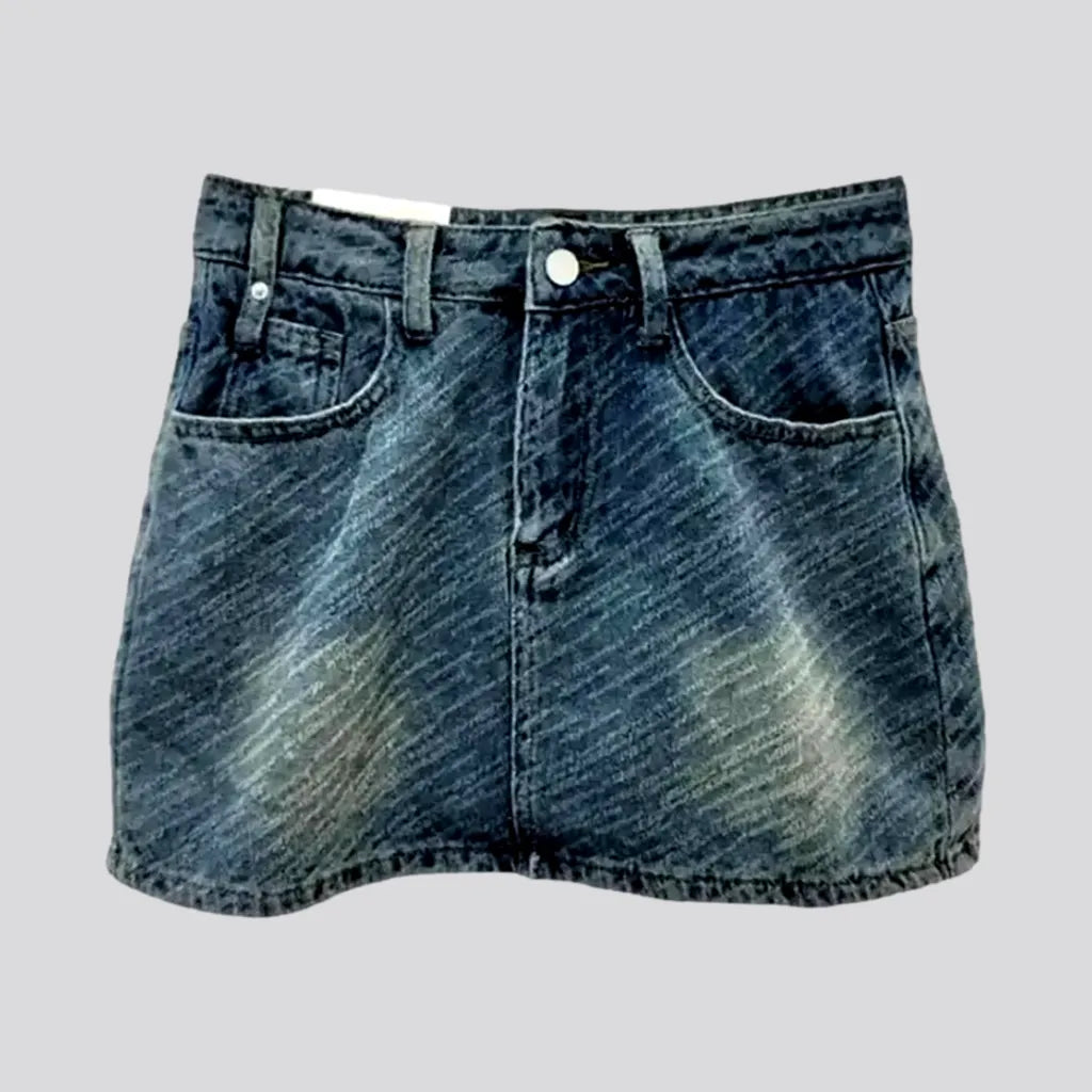 Mid-waist boho jeans skirt
 for women | Jeans4you.shop