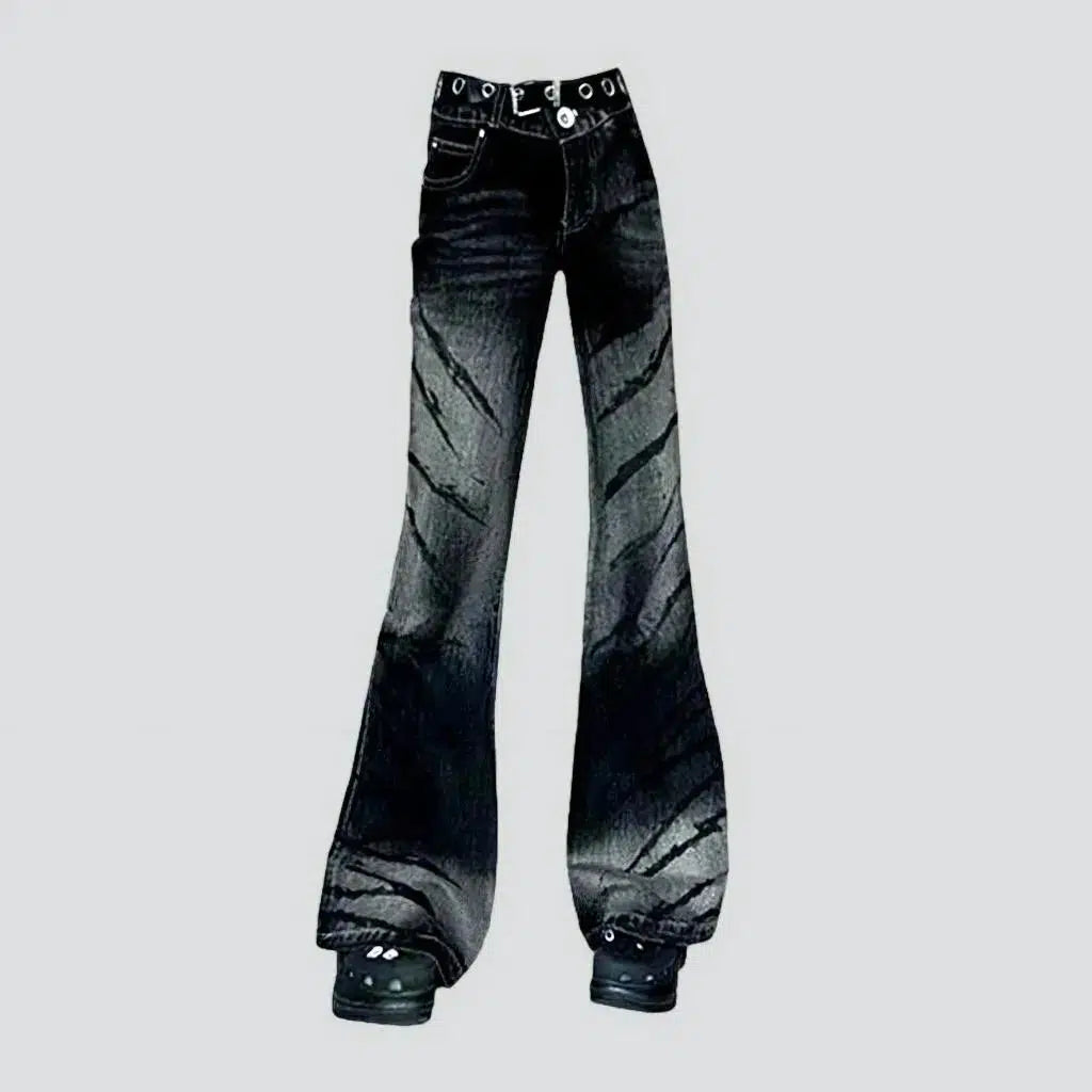 Mid-waist whiskered jeans | Jeans4you.shop