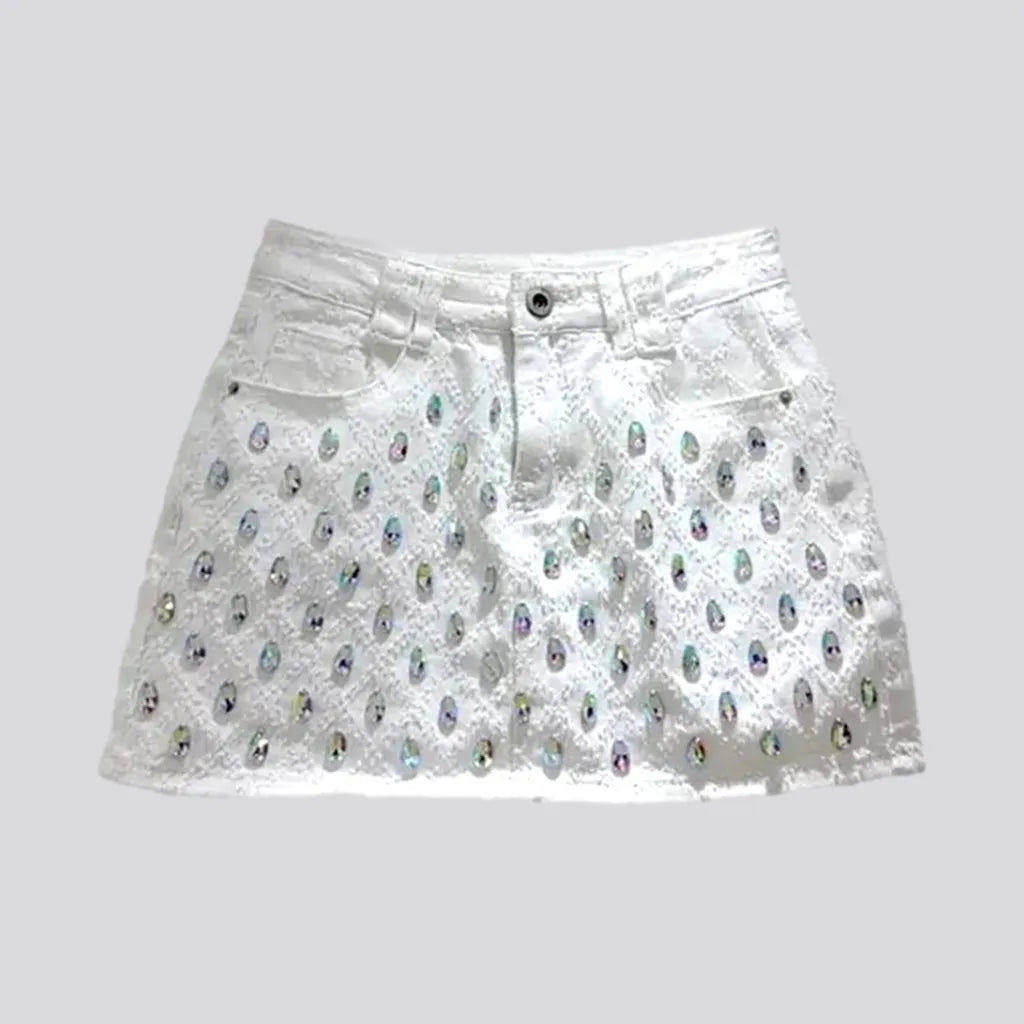 Mini embellished women's denim skort | Jeans4you.shop
