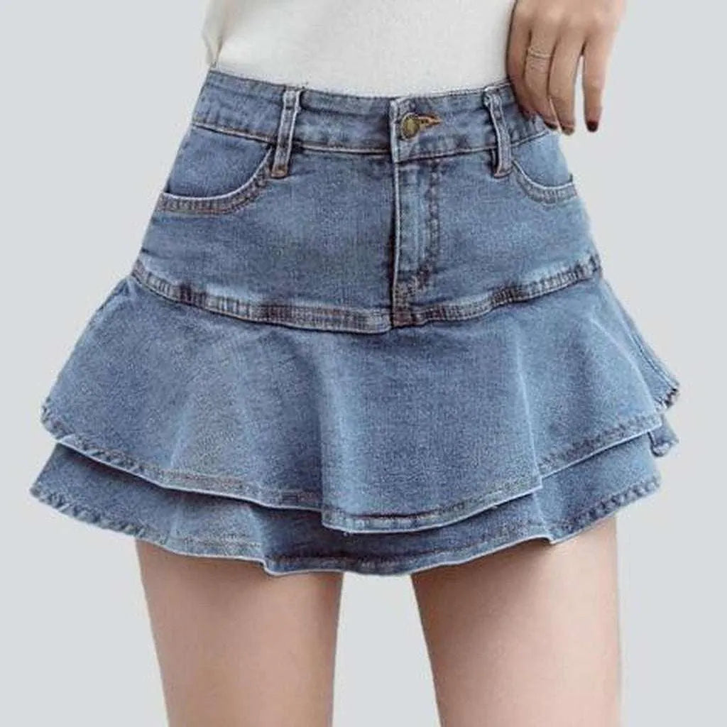 Mini frills denim skirt | Jeans4you.shop