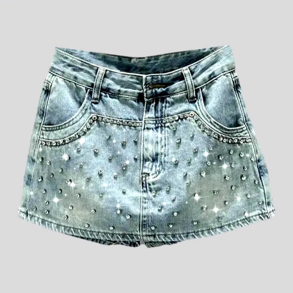 Mini mid-waist jean skort
 for women | Jeans4you.shop