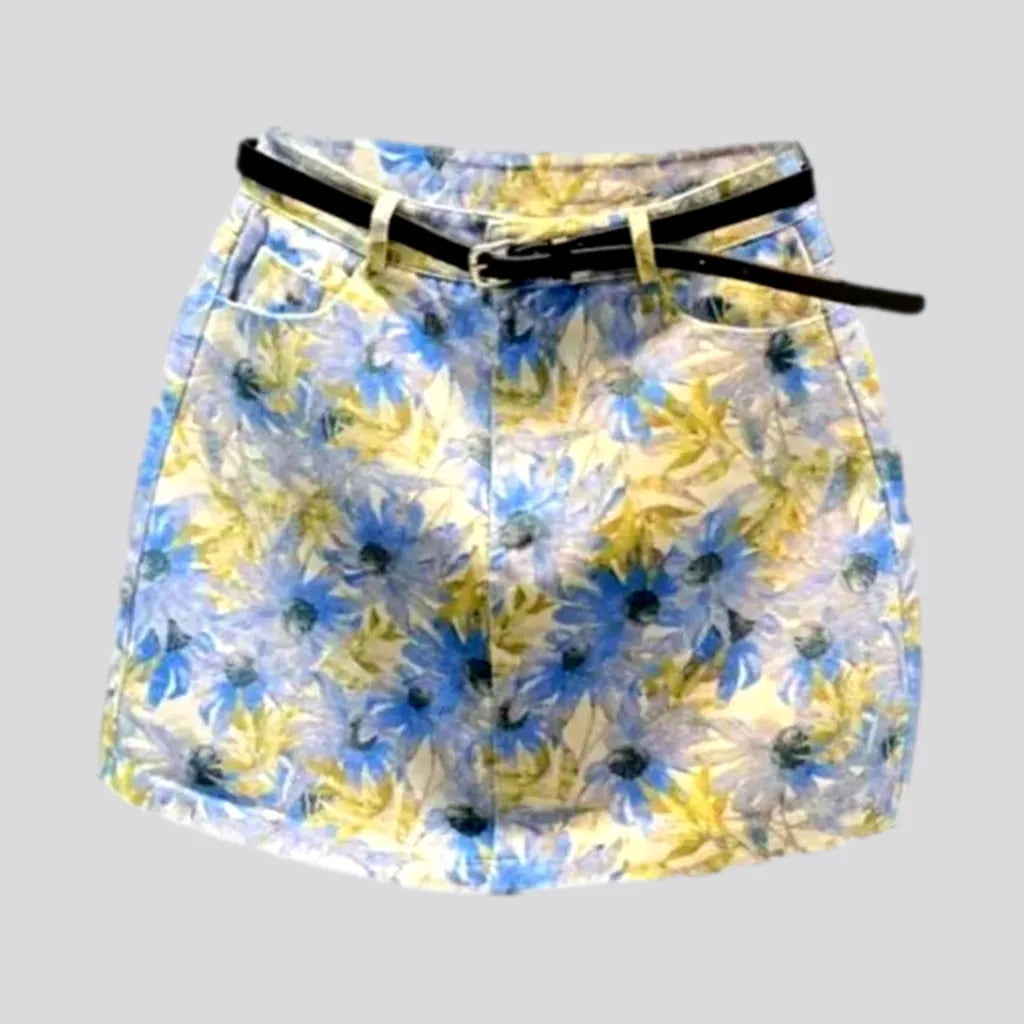 Mini mid-waist women's denim skirt | Jeans4you.shop
