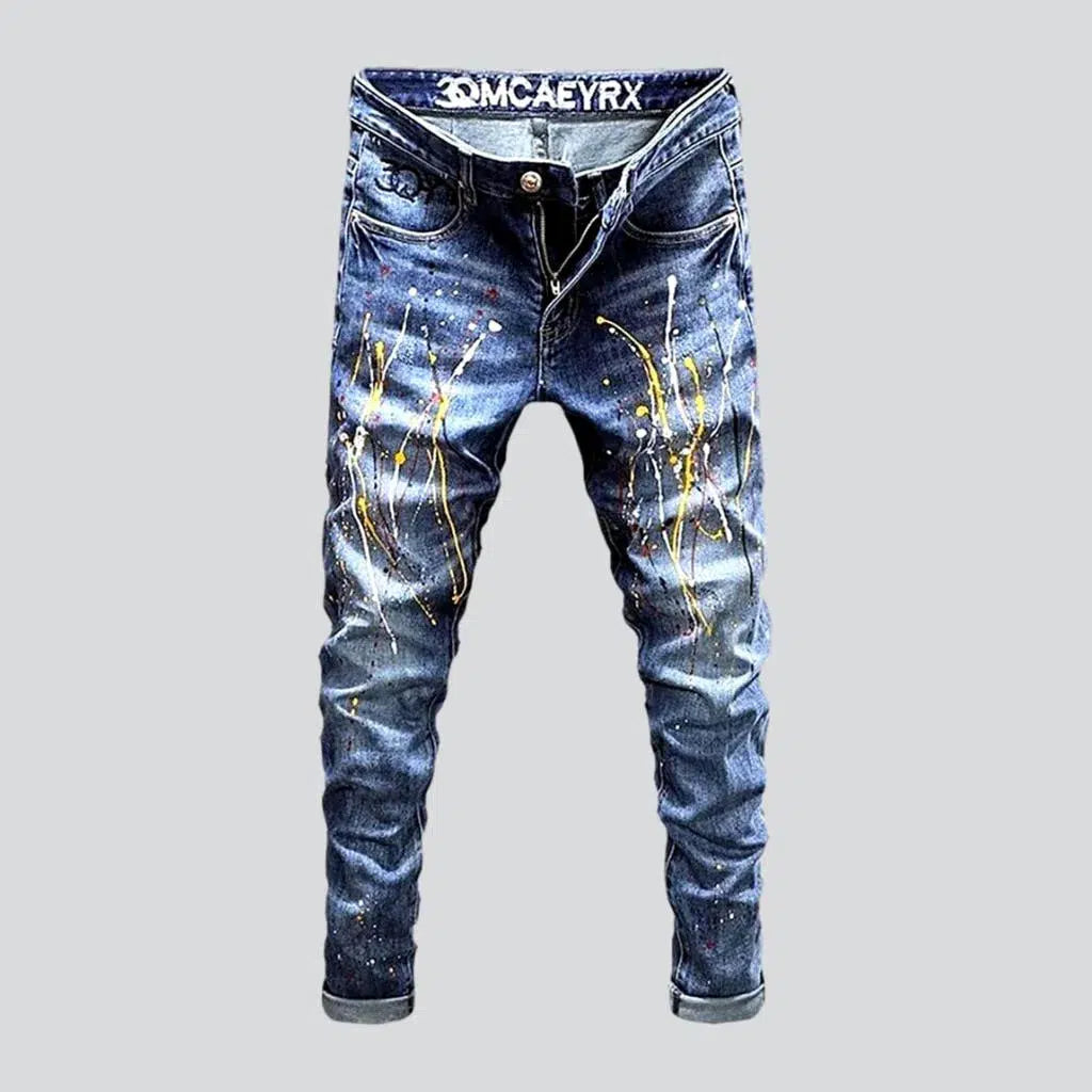 Multi-color stains y2k jeans | Jeans4you.shop