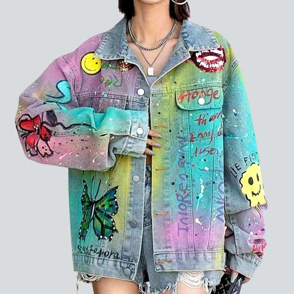Neon stains painted denim jacket | Jeans4you.shop