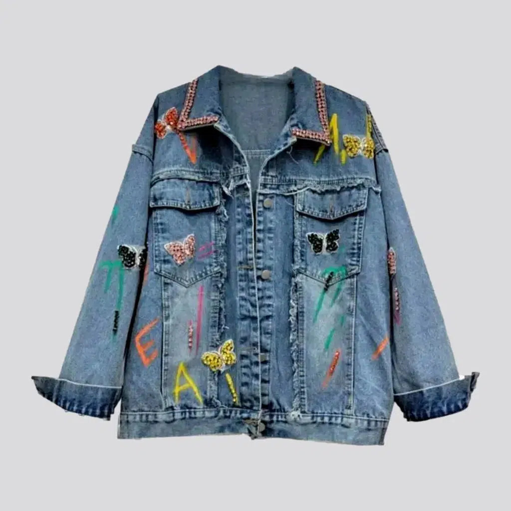 Painted jeans jacket
 for ladies | Jeans4you.shop
