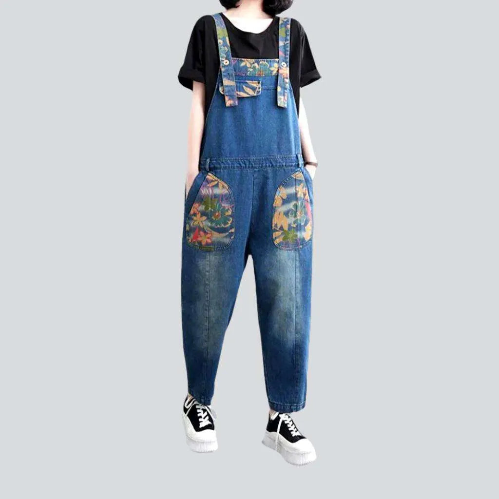 Painted loose denim jumpsuit
 for ladies | Jeans4you.shop