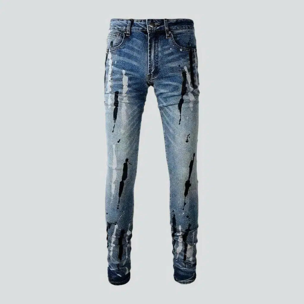 Painted men's light-wash jeans | Jeans4you.shop