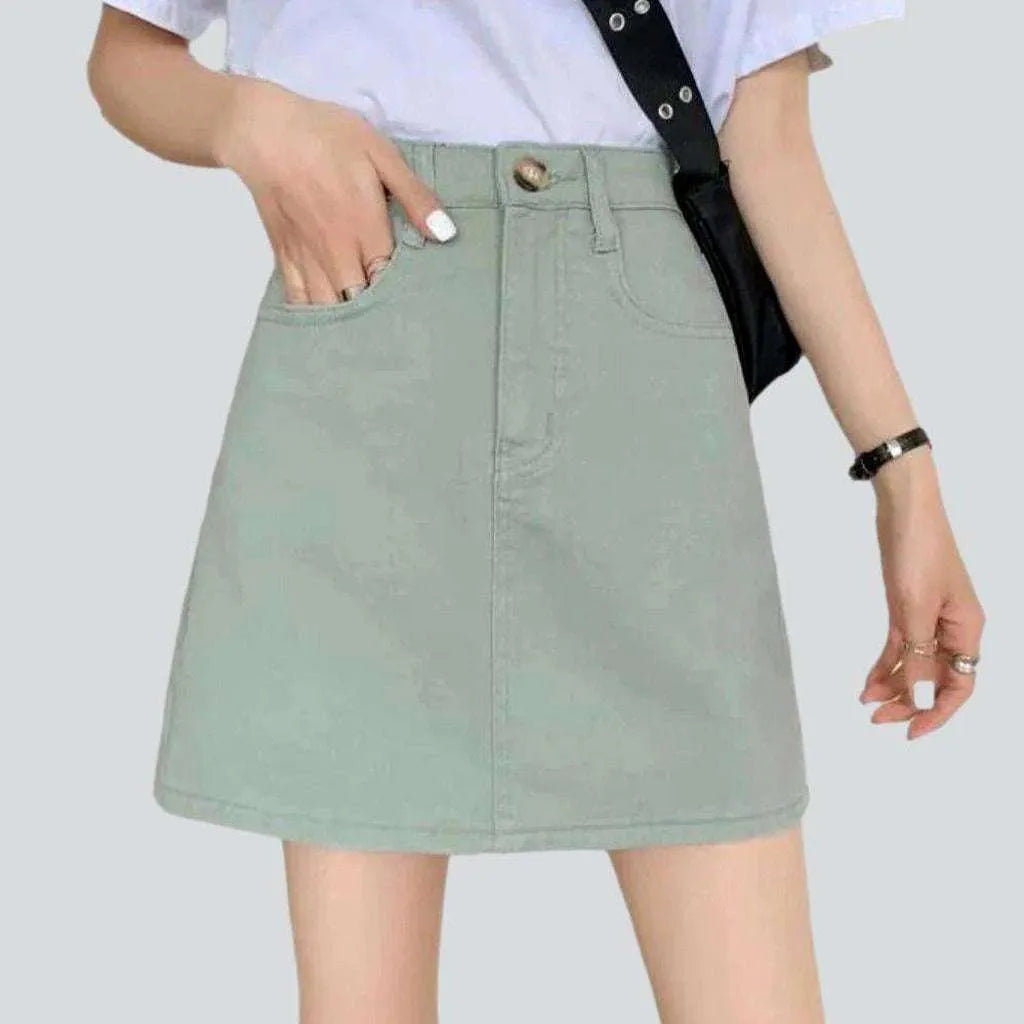 Pale color short denim skirt | Jeans4you.shop