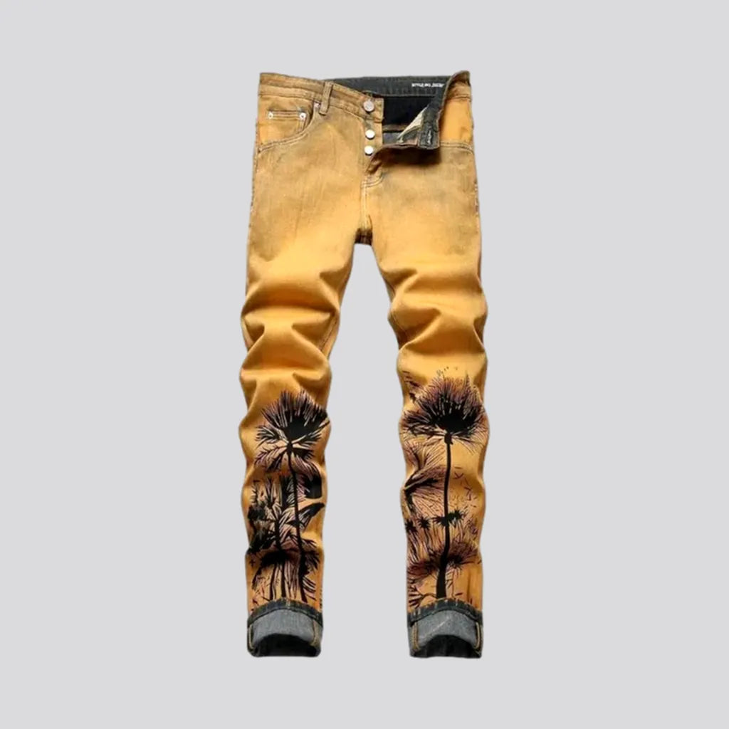 Palms-print men's y2k jeans | Jeans4you.shop